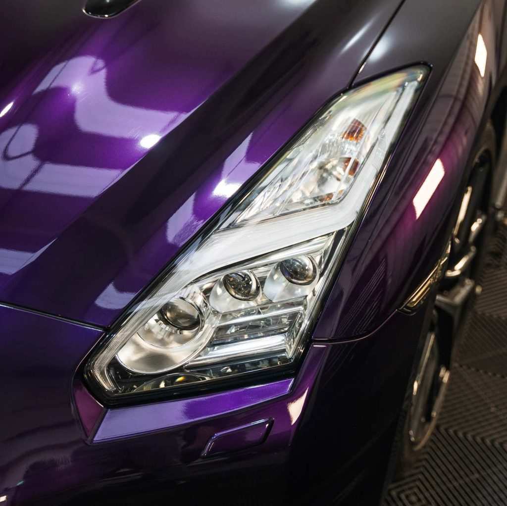 purple car with light tinting